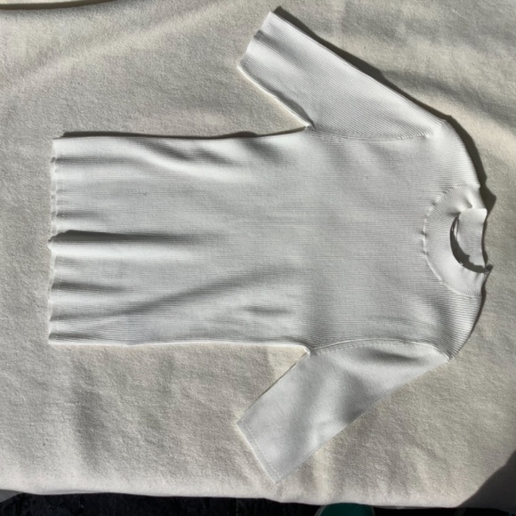 CONTEMORAINE by Simons  White short sleeve summer sweater size small - Picture 7 of 7